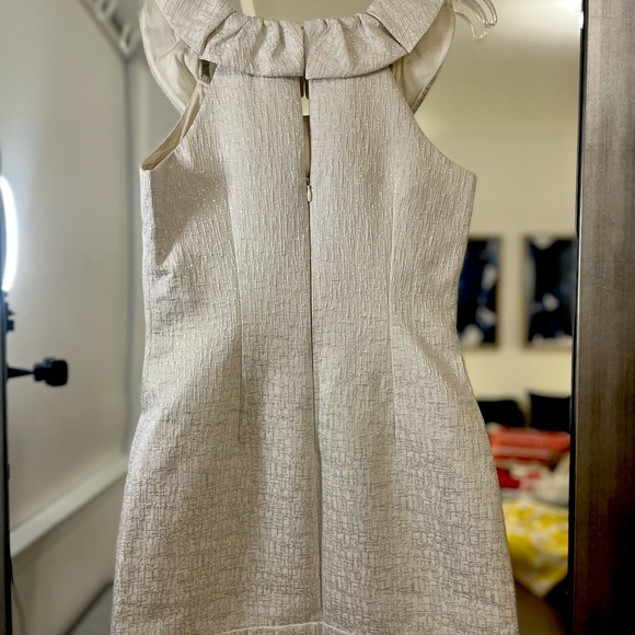 Beautiful white/metallic mini dress - Small - Picture 4 of 4